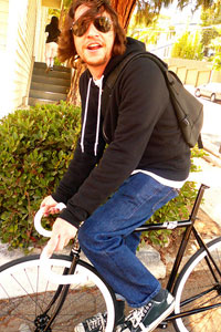 hipster on a bike